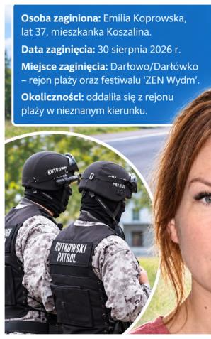 [VIDEO] Darłowo. Biuro Rutkowski poszukuje zaginionej Emilii Koprowskiej