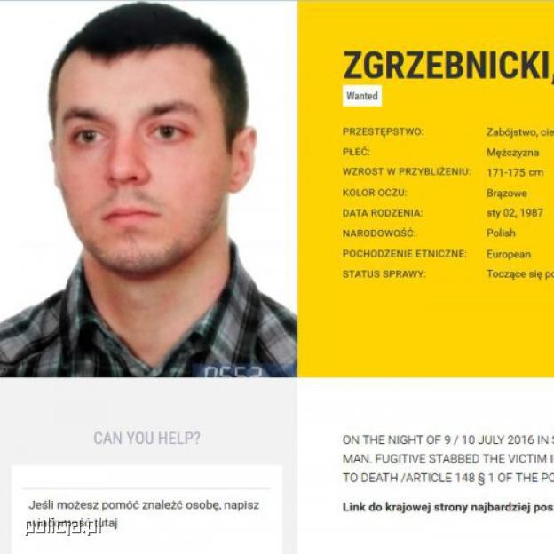 Poszukiwany za zabójstwo Grzegorz Zgrzebnicki wśród Najbardziej Poszukiwanych Przestępców Europy